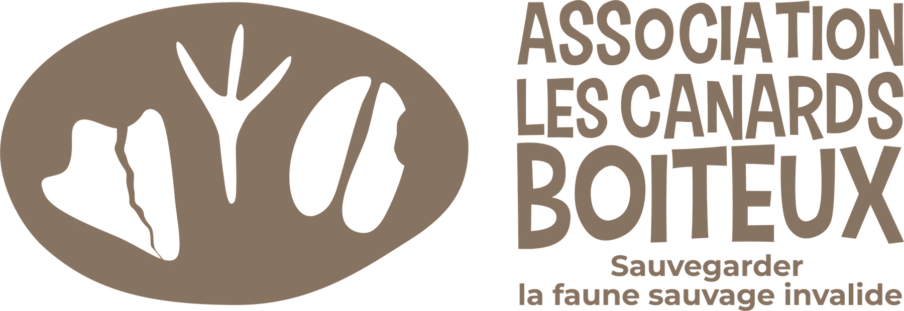 Logo officiel horizontal des Canards Boiteux et signature Sauvegarder la faune sauvage invalide
