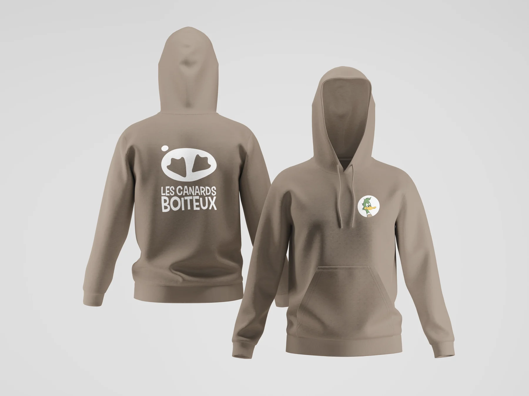 Test textile pendant la recherche d’identité des Canards Boiteux
