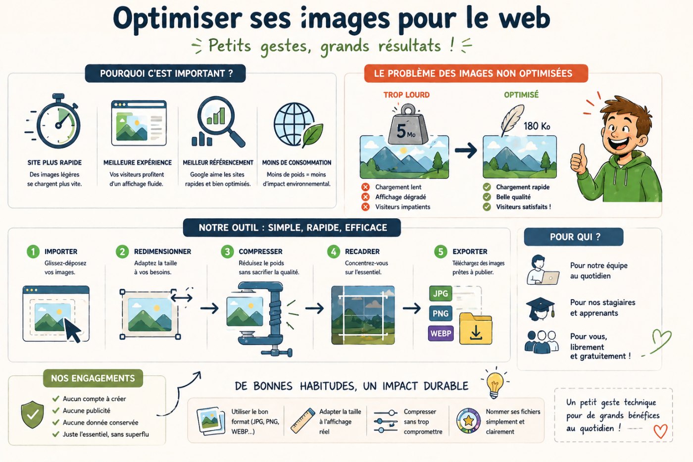 Infographie sur l’optimisation simple des images pour le web