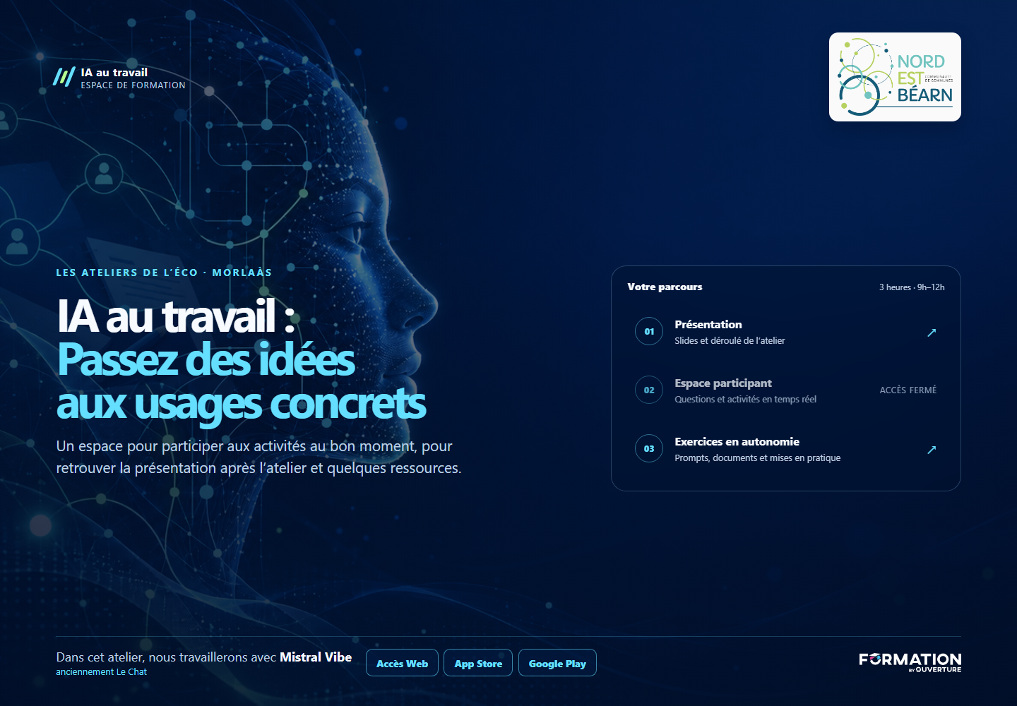 Espace numérique conçu pour la formation IA de la CCNEB